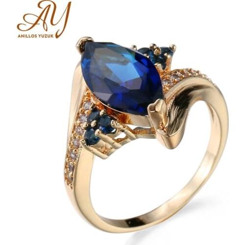 Anillos Yuzuk High Quality 925 Sterling Silver Blue Gemstone Rings For Women Engagement Wedding Party Finger Ring Fine Jewelry