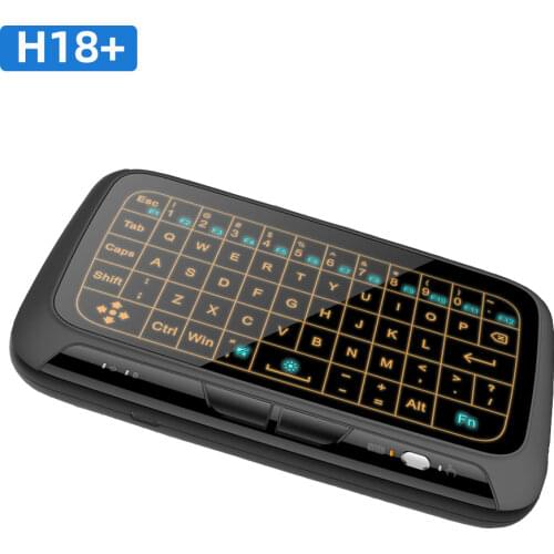H18 2.4GHz Mini Wireless Keyboard Backlit Full Touchpad Keyboard Large Touch Pad Remote Control for Android TV Box PC RPI 3 B