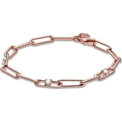 100% 925 sterling silver high quality fashion rose gold bracelet jewelry