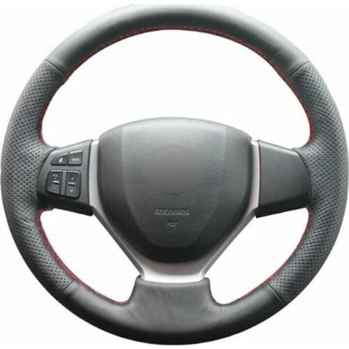 Top Leather Steering Wheel Hand-stitch on Wrap Cover For Suzuki S-CROSS Vitara
