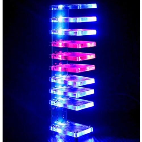 DIY VU Meter 10 Level Column Light LED Professional Electronic Crystal Sound Control Music Spectrum for Home Theater