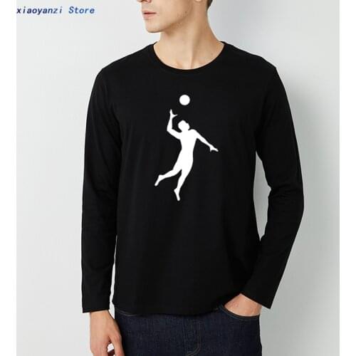 New Funny Style Evolution of Volleyballs T Shirt men Custom Pattern cotton long Sleeve man Good at Volley Ball T-shirt