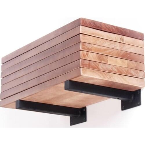 Hot Household Wrought Iron Wall Triangle Bracket Stander Wall Mounted Black Metal Table Brackets Cabinet Cupboard Support Holder