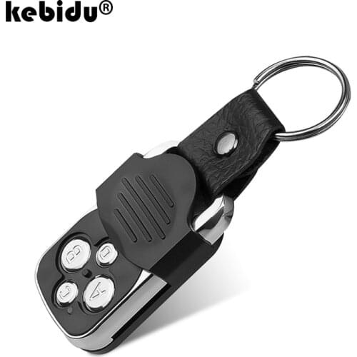 Kebidu 433MHZ Auto Pair Copy Remote Duplicator Black 4 Buttons Garage Gate Door Remote Controller Learning Copying with Key Ring
