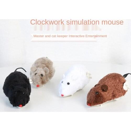1pc Hot Creative Funny Clockwork Spring Power Plush Mouse Toy Cat Dog Playing Toy Mechanical Motion Rat Pet Accessories