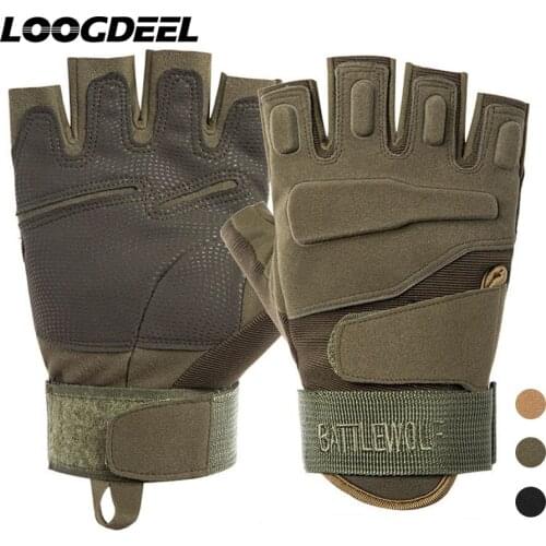 LOOGDEEL Cycling Bike Gloves Unisex Half-finger Fitness Protection Outdoor Gloves Breathable Anti-slip Wearable Riding Gloves