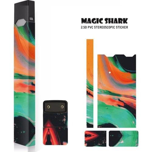 Magic Shark Ultra Thin Stereo Painting Sticker for Juul Film Sticker for Juul Cover PVC Skin Case Protective Sticker