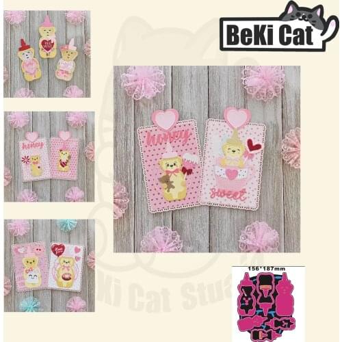 Honey Bear Bottle Shaker cutting die file Original Stencils for DIY Scrapbooking photo album Decorative DIY Paper Cards