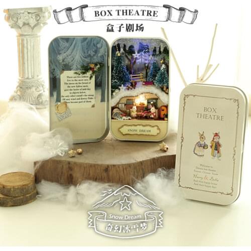 Doll House Diy miniature 3D Wooden Puzzle Dollhouse miniaturas Furniture House Doll For Birthday Gift Toys Snow Dream Q003