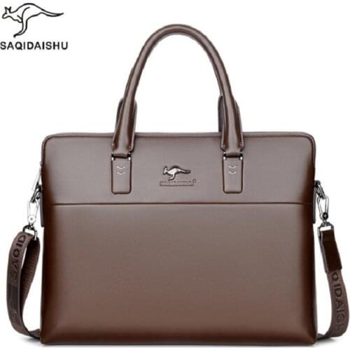 Men briefcases big business Bag a4 notebook Split Leather formal work bags Male Crossbody Messenger handbags
