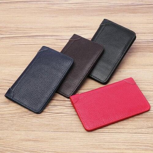 Genuine Leather ID Card Holder Mens Womens Premium Composite Business Card Wallet Package