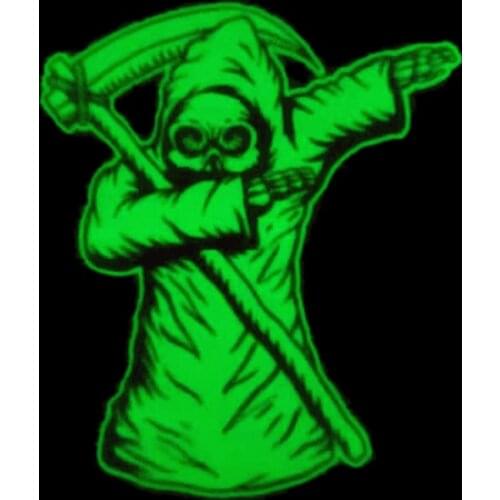 Bikers Patches Noctilucent Ghost Stickers for Clothes Thermal Transfer Printing Pattern DIY Decoration Punk Style Luminous Patch