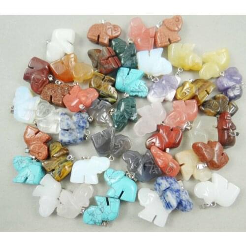 Natural stone tiger eye Turquoises lapis Quartz Crystal Elephant aventurine buddha pendant for diy Jewelry making necklace