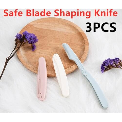3PCS Small Professional Trimmer Eyebrow Blades Safe Blade Shaping Knife Face Hair Removal Scraper Shaver Makeup Beauty Tools