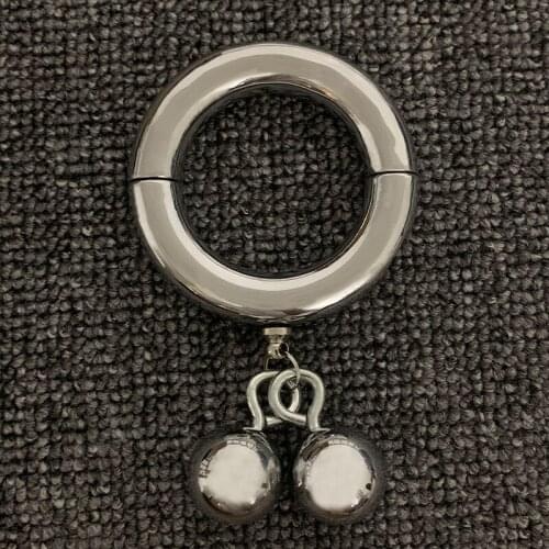 New Metal Scrotum Pendant Penis Cage Cock Ring Ball Stretcher Weight Ring Restraint Stainless Steel Sex Toys for Men Penis Balls