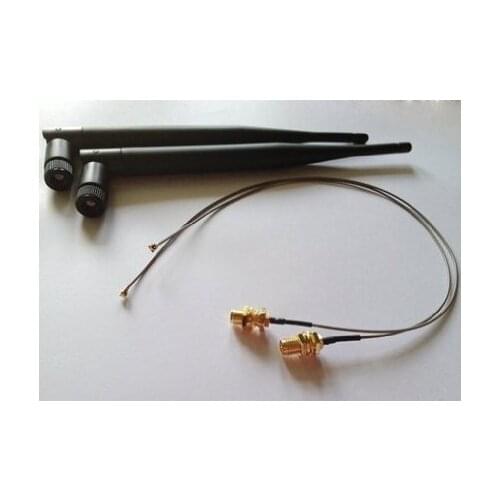 SSEA Wholesale Brand New 6dBi RP-SMA Dual Band 2.4G/5GHz Dual Mini PCI PCI-E Internal Antenna U.fl / IPEX Cable Free shipping