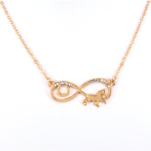 Hzew Eight Shap Horseshoe horse pendant necklace two colors horse necklaces gift
