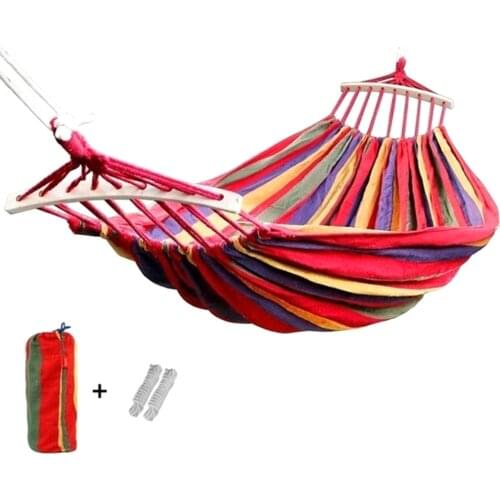190x150cm Hanging Hammock With Spreader Bar Double/Single Adult Strong Swing Chair Travel Camping Sleeping Bed Outdoor Furniture