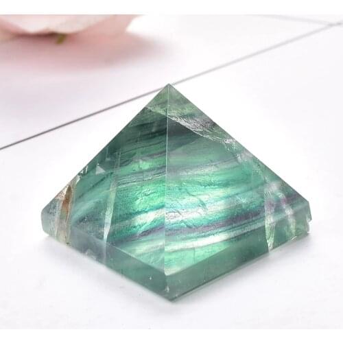 Natural Fluorite Pyramid Quartz Healing Stone Reiki Crystal Tower Point Home Decor Crafts Of Gem Stone Meditation Ornaments