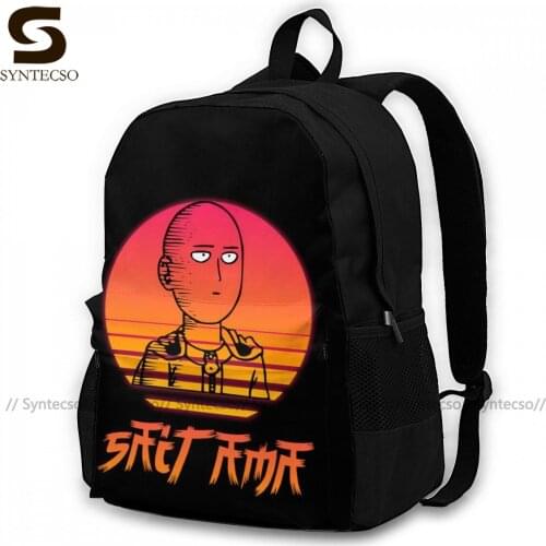 Saitama Backpacks Polyester Trekking Youth Backpack Big Unique Bags