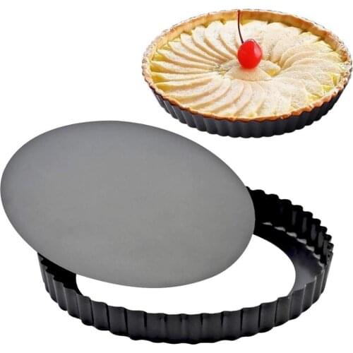 9 Inches Quiche Pans Removable Bottom Mini Tart Pans Set Baking Tray Tart Mold Non-Stick Removable Loose Bottom Cheesecake Pan