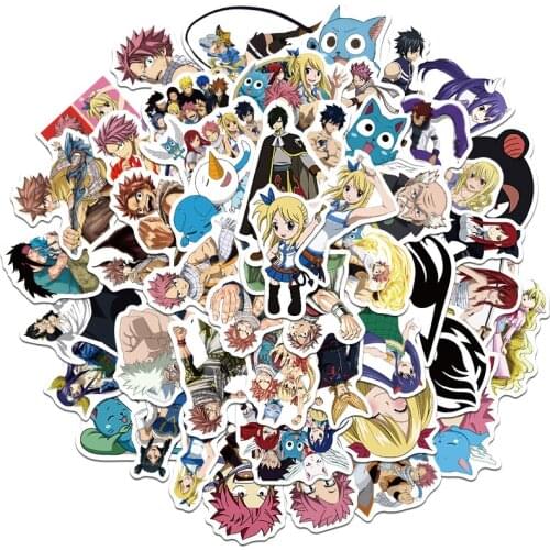 50PCS Anime Fairy Tail Stickers Car Bike Travel Luggage Phone Guitar Laptop Fridge Waterproof Classic Toy Decal Stickers