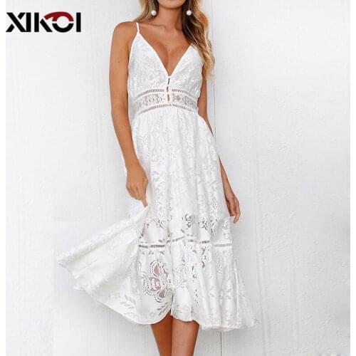 XIKOI White Summer Dresses