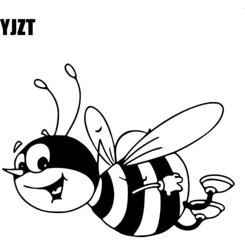 YJZT 15.3CM*11.4CM Bumble Bee Art Car Sticker Vinyl Decal Stickers Bumblebee Honey Black/Silver C19-0086