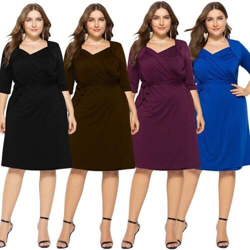 2020 Summer Sexy Dress For Fat Female Plus Size Elegant Bandage Dress 4XL 5XL Women Blue Deep V Neck Tight Slim Midi Dress