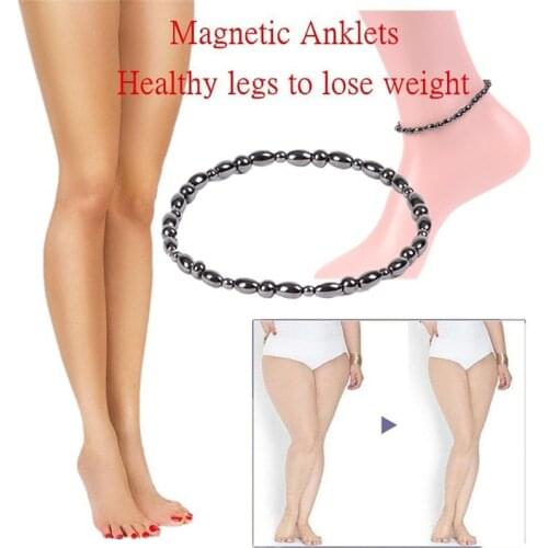 1pcs Weight Loss Anklet Black Stone Magnetic Therapy Bracelet Anklet Weight Loss Product Health Care jewelry