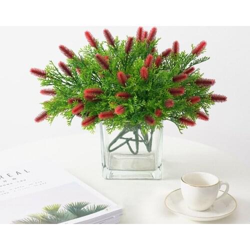 1pc Berry Fruit Branch Artificial Flowers for Wedding Decor Plastic Fake Plant Flower Xmas Wall Decoration