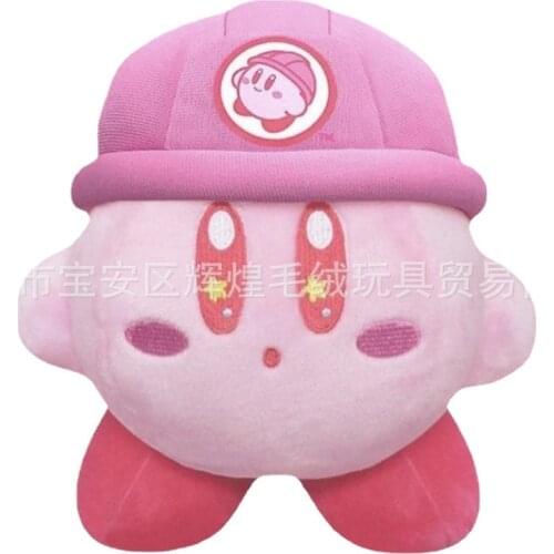 10 cm cute kawaii star kirby engineer plush kawaii keychain character soft plush small pendant childrens toy birthday gift