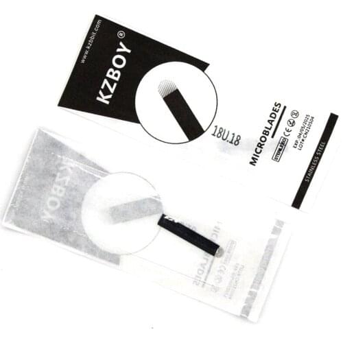 100PCS 18U.18mm Microblading Blade Disposible Microblades Stainless Steel for Feather-like Eyebrows