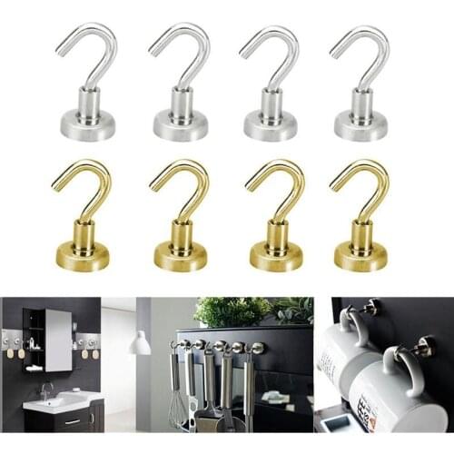 2/10 pcs Heavy Duty Hook Holder Super Strong Magnetic Hooks Wall Hanging Magnet Hooks For Home Door Bags Storage Organization