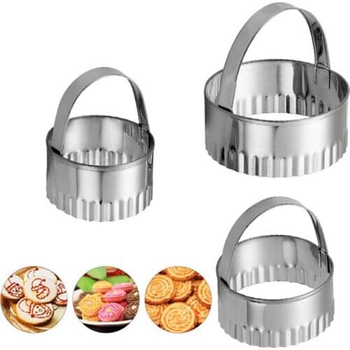 3pcs Stainless Steel Round Dumplings Wrappers Molds Set Cutter Maker Cookie Pastry Wrapper Dough Cutting Tool Kitchen Gadgets