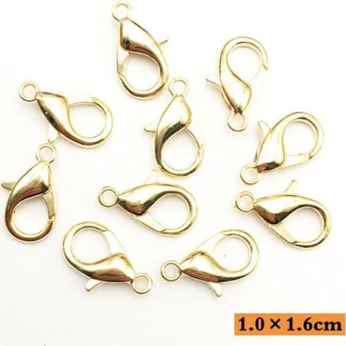 30pcs 10*16mm Alloy Metal Lobster Clasps Hooks Gold Lobster Clasps Hooks For Jewelry Making Finding DIY Necklace Bracelets YZ238