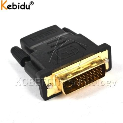 Kebidu 24+1 Pin DVI HDMI-compatible Adapter Gold Plated Female to Male Video Converter 1080P for PS3 Projector HDTV