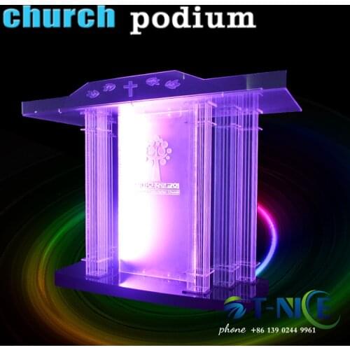 AKLIKE 2021 Acrylic Plexiglass Podium Pulpit Lectern Clear Lucite With Slant Large Reading Surface Furniture Displays Tabletop