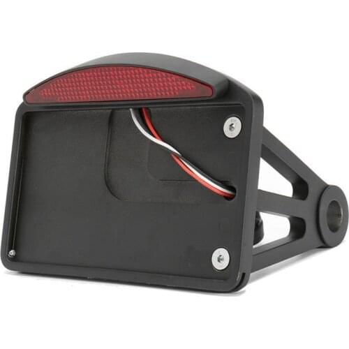 Aluminum Back Axle Side Mount License Plate Holder LED Tail Brake Light Frame Bracket for Customs Choppers