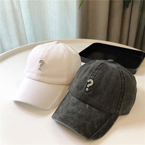 Baseball Cap Lady Fall Fashion Fashion Question Mark Denim Street Casual Couple Vintage Cap