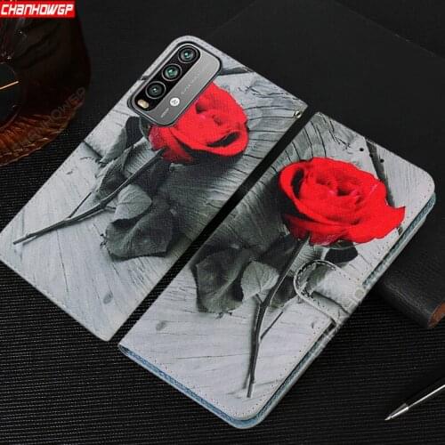 Case For Xiaomi Redmi 9T Animal Flower Flip Leather Wallet Book Cover For Xiaomi Redmi Note 10 Pro 10S 10T 5G 4G Phone Cases