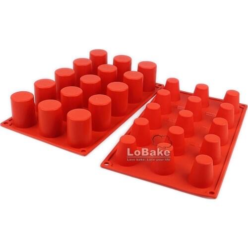 15 Cavities Cylinder Cone Shape Silicone Cake Mold Fondant Jelly Pudding Ice Cube Molds Mousse Mould DIY Bakery Accessories