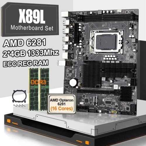 G34 Socket X89 motherboard support Dual channel with 2* DDR3 ECC REG Memory SATA II USB 3.0 support 16core CPU AMD Opteron 6281