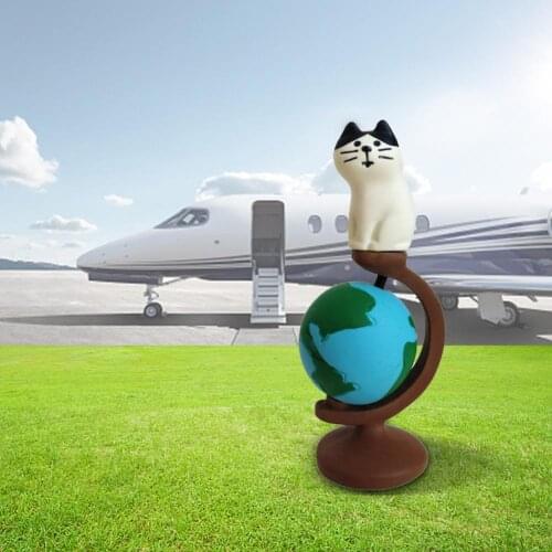 Globe Cartoon Cat Pig Carp Miniature Dollhouse Scene Model Toy DIY Crafts Gift Miniature Dollhouse Model Toy Cat Pig Carp