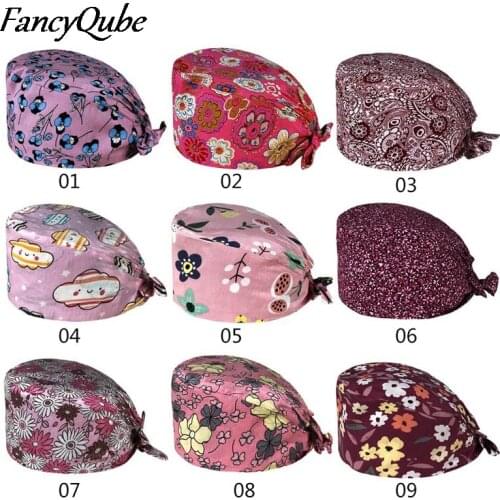 Surgical Caps of Doctors Nurse Cotton Women and Men Dust Proof Veterinarian Chef Working Hat Halloween Dress Up