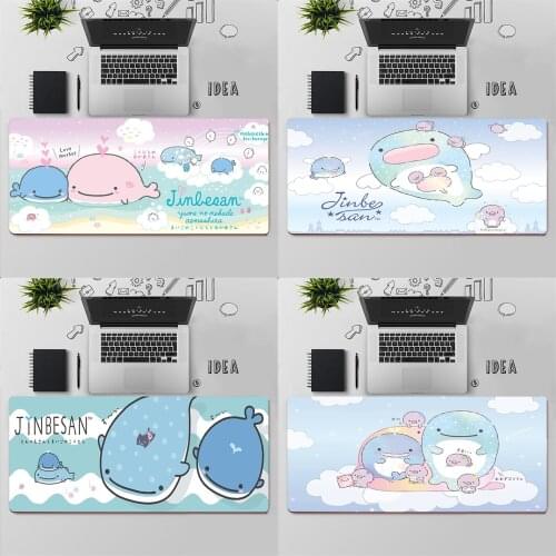 Cute Jinbesan Gaming Mouse Pad Large MousePad Gamer Mouse Mat Computer Office XXL Mouse Carpet Non-slip Keyboard pad Desk Mat