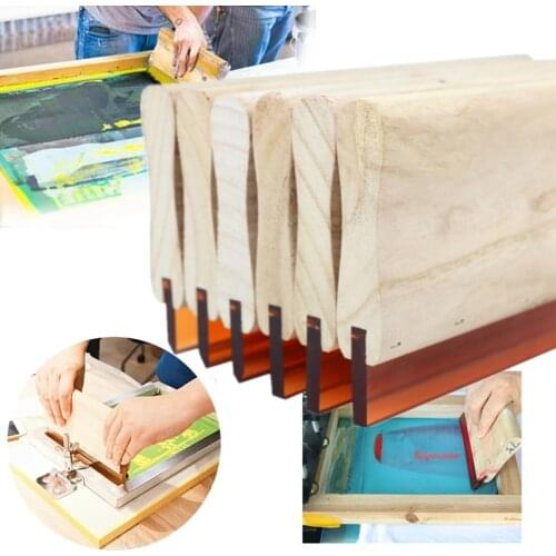 Wear-proof DIY Printing Manual Tools Silkscreen Ink Rubber Scraper Silk Screen Printing Squeegee Blade With Wood Handle