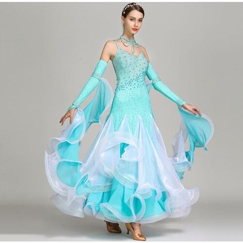 Exquisite Ballroom Dance Competition Dresses Women Standard Dance Waltz Tango Performance Clothing Ladies Foxtrot Dress DC3563