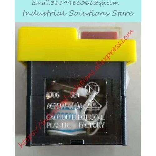 KJD6 5E4 Waterproof Push Button AC 250V 6A Saw Cutter Drill On Off Switches Control Box Switches Cutter Saw Machine Electrmagnet