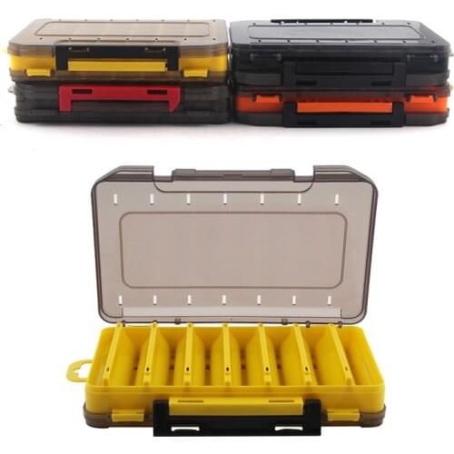 1Pcs 14 Compartments Fishing Lure Boxes Bait Storage Box Fishing Tackle 19cm*12cm*3.6cm Waterproof Double Sided Open Tackle Box
